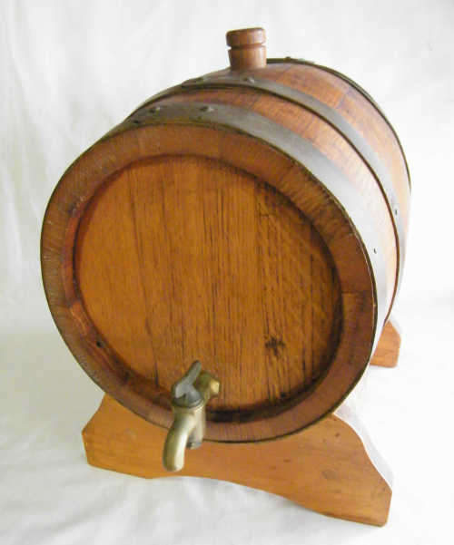 Wooden Barrel/Vat with brass tap - as per photo