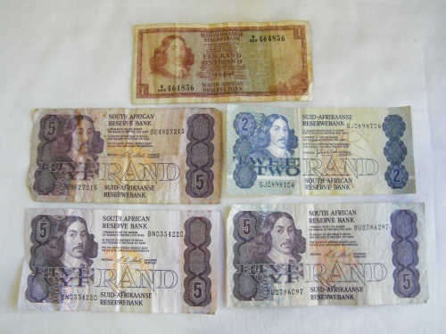Lot of 5 Old SA Notes - as per photo