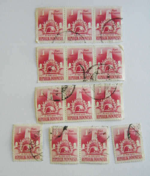 Lot of 13 Indonesia stamps - @ R1 start - as per photo