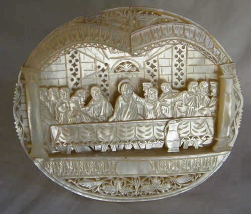Antique The Last Supper Mother of Pearl ornament - as per photo