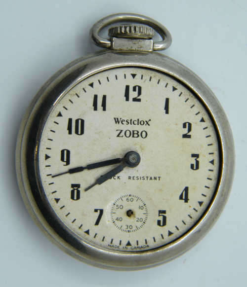 Westclox ZOBO pocket watch sold for parts - as per photo