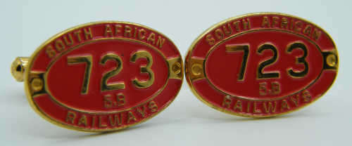 SA Railways 723 5B plates cufflinks - as per photo