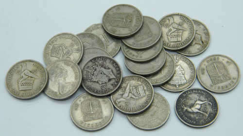 Lot of 20 Rhodesian One Shilling coins - mixed lot - as per photo