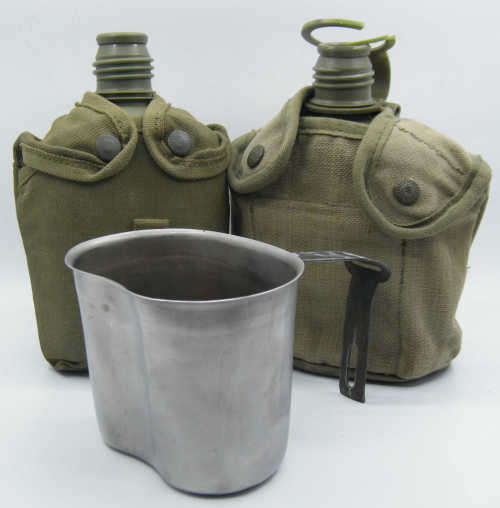 Pair of SADF Water Bottles with broken lids - as per photo