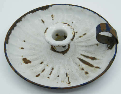 White Enamelled Candle Holder - as per photo