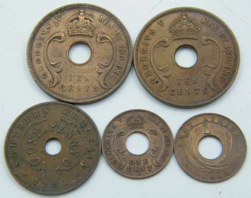 Lot of East Africa coins - as per photo