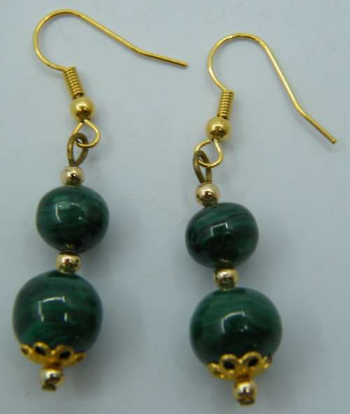 Pair of Malachite Earrings - as per photo