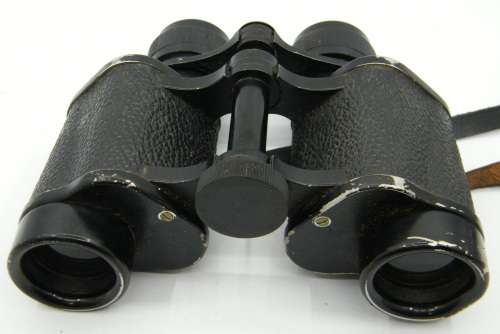 Vintage KERSHAW 8 x 30 The Olympic Binoculars in Leather Pouch - mould on inside of the lenses