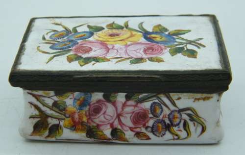 Antique French enamelled trinket box - as per photo