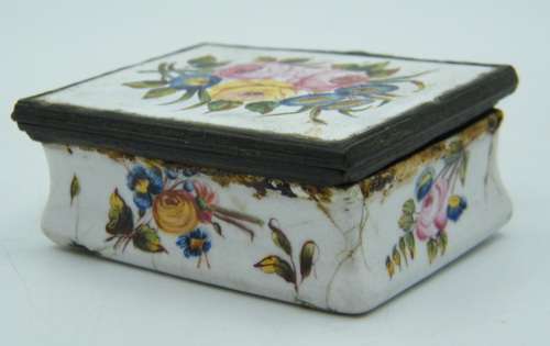 Antique French enamelled trinket box - as per photo