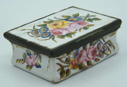 Antique French enamelled trinket box - as per photo
