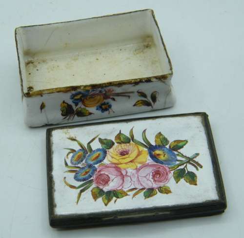 Antique French enamelled trinket box - as per photo