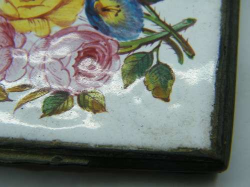 Antique French enamelled trinket box - as per photo