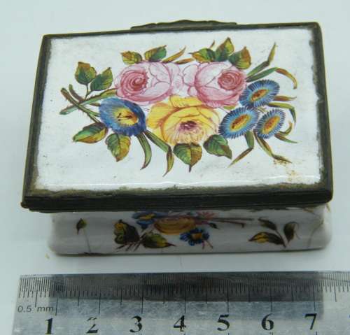 Antique French enamelled trinket box - as per photo