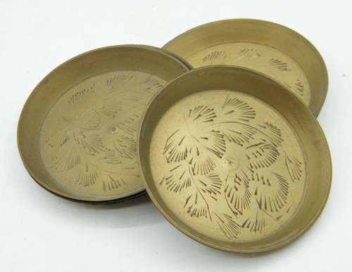 Lot of 6 NDIA Brass coasters - as per photo