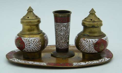 Brass Enamelled set - as per photo