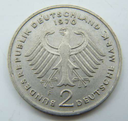 1970 German 2 Deutsche coin - as per photo