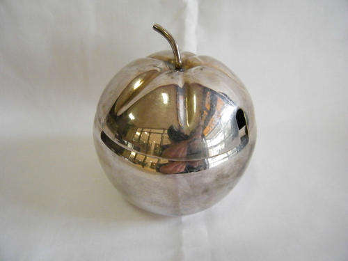 Silver Plated Yeoman Sugar Bowl in apple shape with glass inner - as per photo