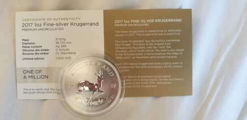 2017 50years SILVER KRUGER RAND,PREMIUM UNCIRCULATED