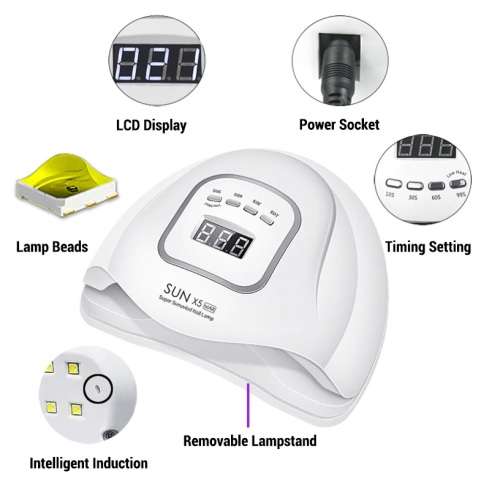 SUN X5 Max 120W UV LED Nail Lamp 45 LEDs Smart Nail Dryer