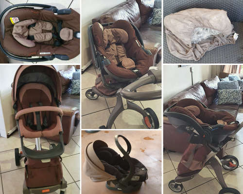 Stokke® Xplory® Stroller V4 + 2 x Car Seats (1 x Stokke iZi Go Besafe and 1 x iZi Sleep Car Seat)