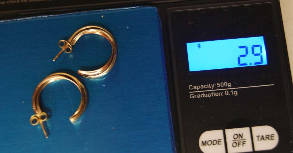 Pair of 9ct White, Rose and Yellow Gold Braided Semi Hoop Earrings (2.9g) @ CRAZY LOW R1 START