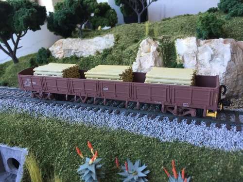 HO SAR SAS DZ-7 Open Goods Wagon with timber - (CMD kit built)