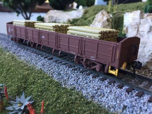 HO SAR SAS DZ-7 Open Goods Wagon with timber - (CMD kit built)