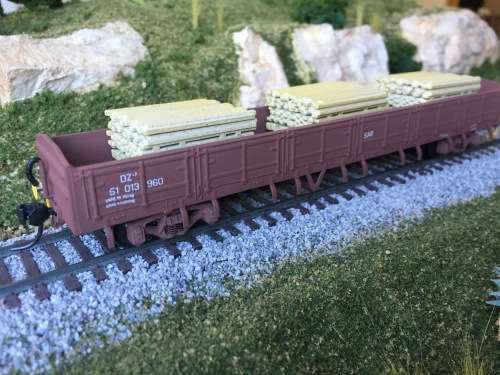 HO SAR SAS DZ-7 Open Goods Wagon with timber - (CMD kit built)