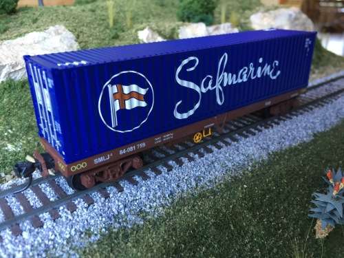 HO Scale SAR SAS SMLJ-2 with Safmarine container