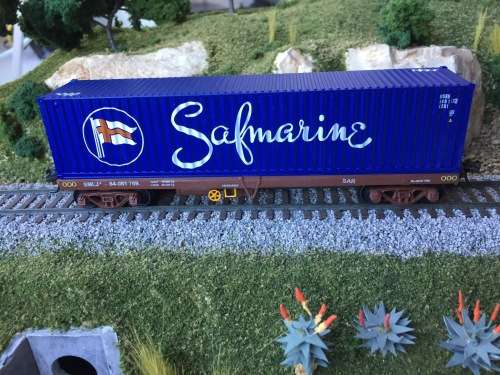 HO Scale SAR SAS SMLJ-2 with Safmarine container