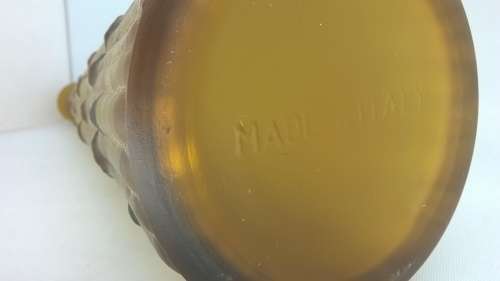 Amber Icicle Art Glass Genie Bottle Decanter