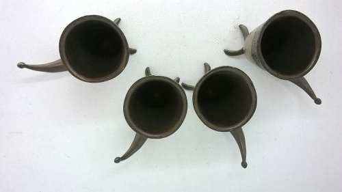 Vintage Handstopt TPB TINN Pewter 12cm Viking Horn Shot Cup