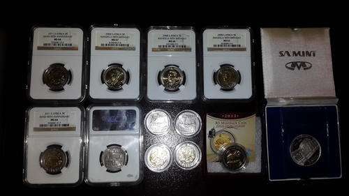 Set of 12 Mandela R5, 1994 Inauguration Coins, 90th Birthday Coins, oom Paul Mint R5 &1985 Silver R1