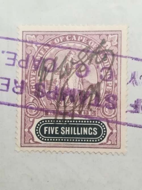 Cogh. 5 shilling Revenue on 1903 Fire Insurance Receipt