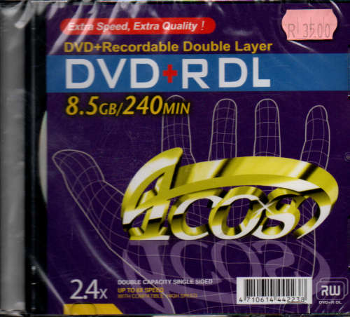 BLANK DVD recordable 16x 8.5gb 240min. Not Opened still new
