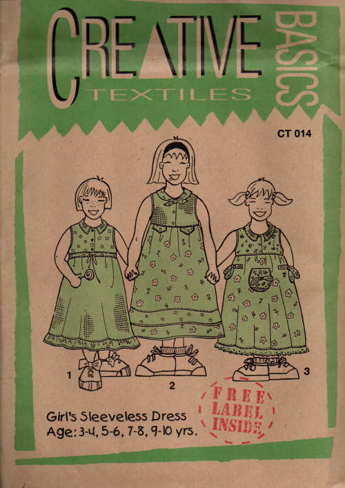 Sewing pattern Creative textile CT014 Girls sleeveless dresses Size 3 - 10 yrs