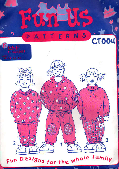 Sewing pattern Fun us Patterns CT004 Kiddies Trackstuit patterns for boy and girls Size 1 - 8