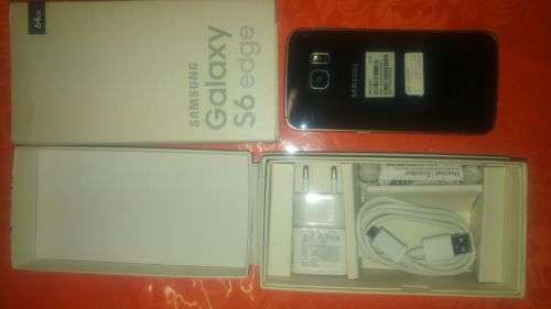 ###FREE SHIPPING###SAMSUNG GALAXY S6 64GB EDGE,SAPPHIRE BLACK,BOX,ACCESSORIES.