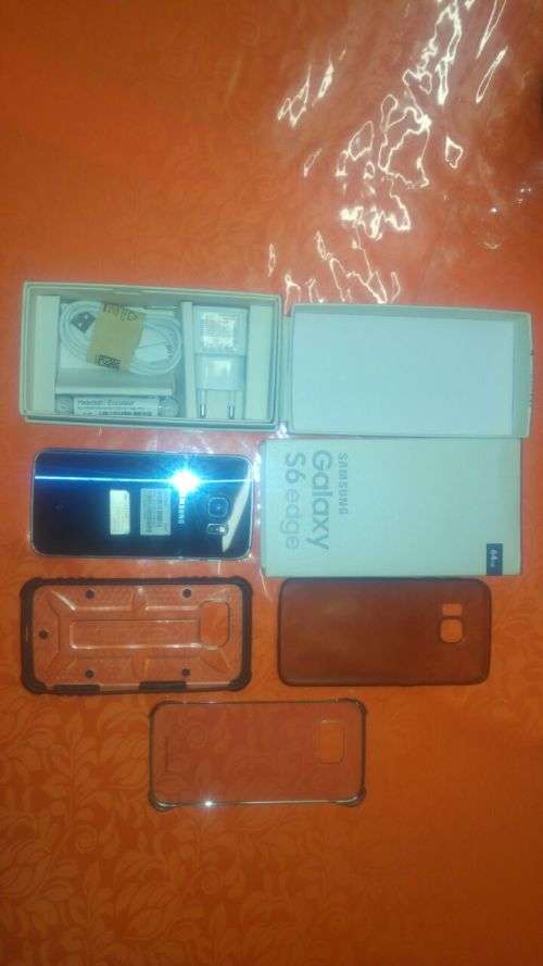 ###FREE SHIPPING###SAMSUNG GALAXY S6 64GB EDGE,SAPPHIRE BLACK,BOX,ACCESSORIES.