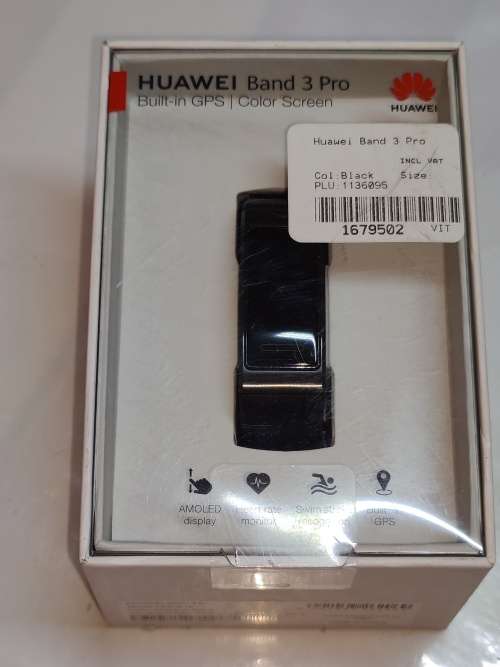 RETAIL R1999 - HUAWEI BAND 3 Pro, BLACK, SEALED IN THE BOX. CHEAPEST ON BOB LOCAL.