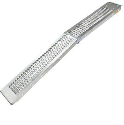 STEEL FOLDING LOADING RAMP FOR MOTORCYCLE, POLISHED STEEL - HARDLY USED