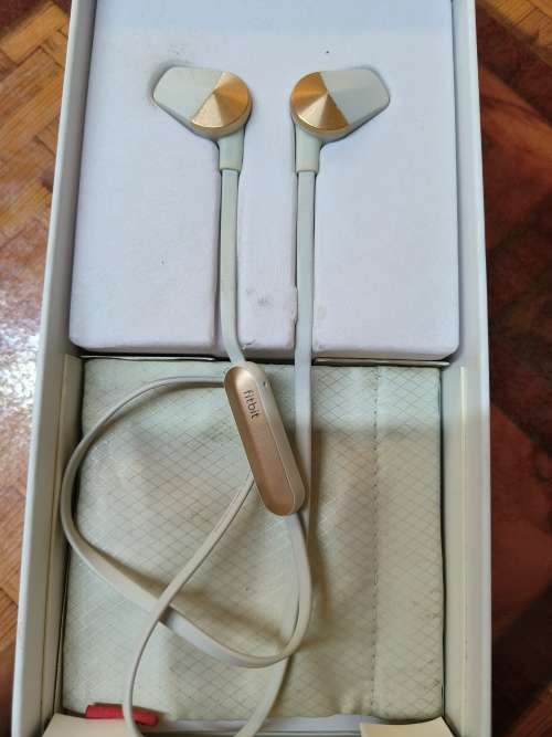 FITBIT FLYER WIRELESS HEADPHONES - WHITE AND BRONZE