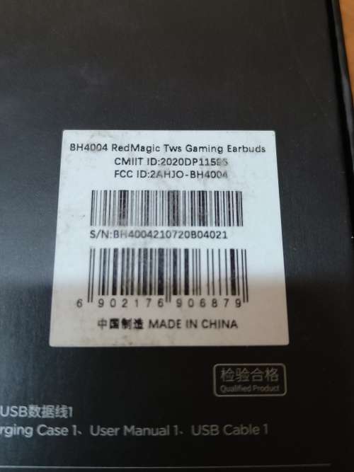 REDMAGIC TWS GAMING EARBUDS - BLACK WITH FLASHING RED LIGHTS.