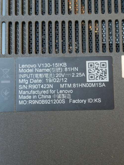 LENOVO i3 7TH GEN, MODEL NUMBER V130-15iKB, PLEASE READ!!!!!!