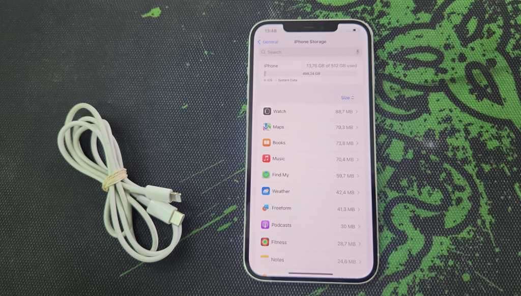 iPHONE 12 PRO MAX 512GB, CABLE AND POUCH, BH 87 PERCENT