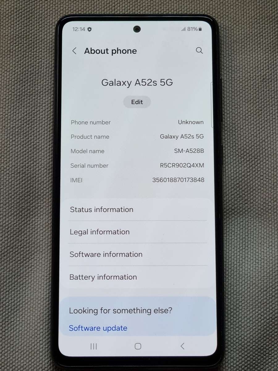 Late entry - Samsung Galaxy A52s