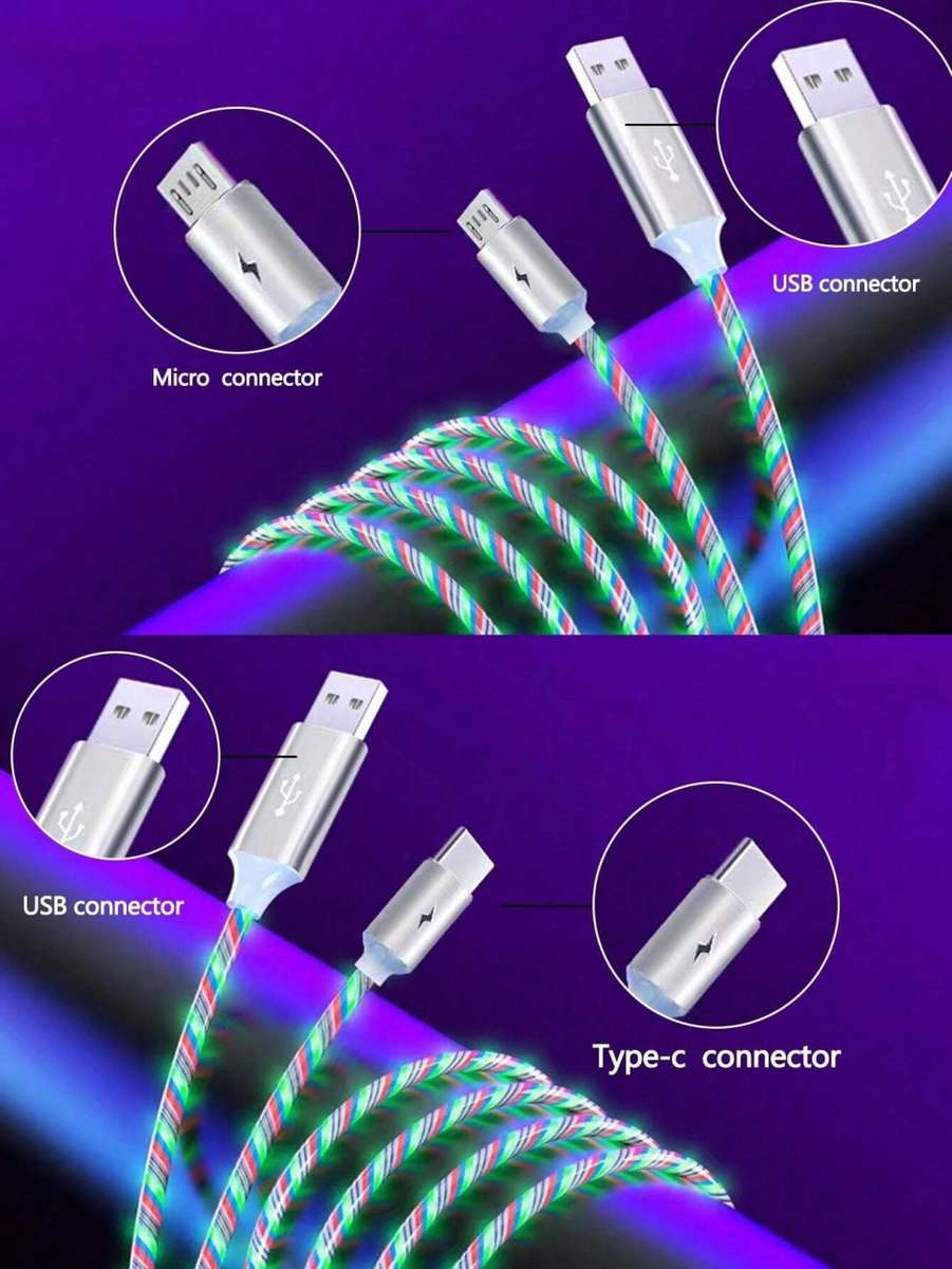 USB to Type-C Light up Streamer Data Cable