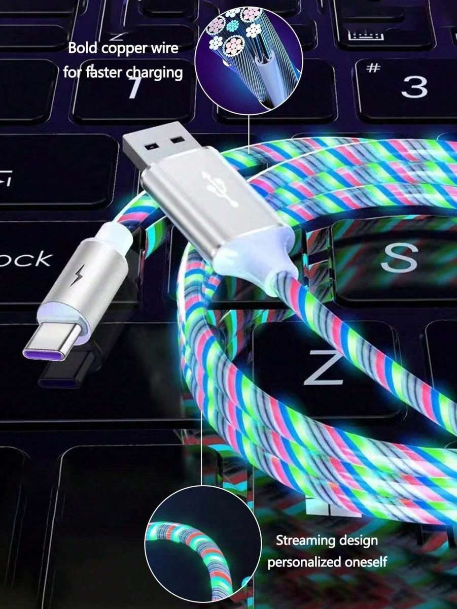 USB to Type-C Light up Streamer Data Cable