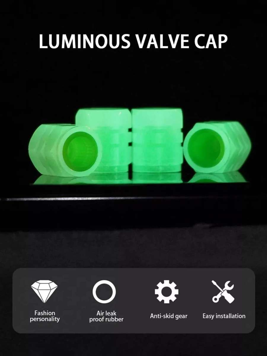 Luminous Car Tire Valve Cap - Green